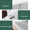 Collage of three images showcasing features of a white TV cabinet. Anteprima dell’immagine prodotto