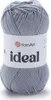 A ball of grey yarn with a white label. Produktbild-Vorschau