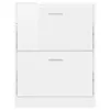 vidaXL Armoire à chaussures blanc brillant 59x17x81 cm Bois Voir les images du produit 5