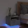 vidaXL Comodino con luci a LED Grigio cemento 40x39x37 cm Anteprima dell’immagine prodotto 1