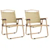 vidaXL Campingstühle 2 Stk. Beige 54x55x78 cm Oxford-Gewebe Produktbild-Vorschau 11