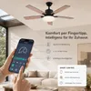 132 cm stropný ventilátor s osvetlením v drevenom dizajne, Náhľad obrázku produktu 8