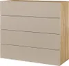 Kommode mit 4 Schubkästen in Eiche mit beige ISPARTA-83 Produktbild-Vorschau 1