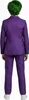 A person wearing a purple pinstripe suit and green wig, viewed from the back. Produktbild-Vorschau