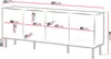 A diagram showing the dimensions of a sideboard. Produktbild-Vorschau