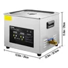 A digital ultrasonic cleaner with dimensions indicated. Náhľad obrázku produktu
