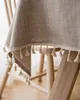 Quaste Tischdecke 100x160 Abwaschbar Leinen Tischtuch Beige Produktbild-Vorschau 5