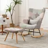 OKWISH Fauteuil à Bascule avec Repose-Pieds et Coussin Voir les images du produit 3