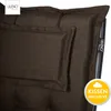A close-up view of a brown cushion for a garden chair, with branding and a promotional overlay. Produktbild-Vorschau