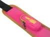 A close-up view of a pink fishing rod case with a small zippered pouch attached, featuring a yellow lipstick icon. Produktbild-Vorschau