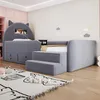 Lit enfant 90x200 cm avec veilleuse et port USB, lit simple Voir les images du produit 3