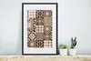 MuchoWow® Gerahmtes Poster Retro - Muster - Braun - Produktbild-Vorschau 4