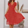 ASKSA Robes d'été Femme Manches courtes Décolleté V Fleur Voir les images du produit 2