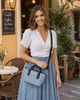 Handtasche "Katrina" mit Metallapplikation | Hellgrau Produktbild-Vorschau 4