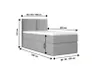 A diagram showing the dimensions of a bed. Produktbild-Vorschau