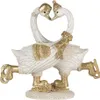 Clayre & Eef Figur Schwan 18x8x17 cm Weiß Goldfarbig Produktbild-Vorschau 1
