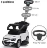 A white ride-on car with adjustable handle positions and steering wheel. Produktbild-Vorschau
