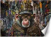 Vlies fototapete Affe mit bunten Akzenten 150x105 cm Feeby Produktbild-Vorschau 1