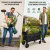 Carrello pieghevole da esterno da 120 litri con ruote, Anteprima dell’immagine prodotto 3