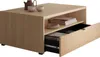A modern wooden coffee table with an open shelf and a drawer. Náhľad obrázku produktu