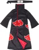 A black robe with red cloud patterns and a black headband with a silver emblem. Produktbild-Vorschau