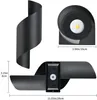LED wandlamp zwart, IP65 buitenwandlamp binnen & buiten, Productafbeelding-voorbeeld 4