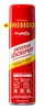 A red spray can with product information and branding. Produktbild-Vorschau