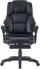 A black office chair with a footrest is shown from the front against a white background. Produktbild-Vorschau