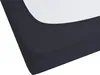 Close-up view of a dark gray fitted sheet corner. Produktbild-Vorschau