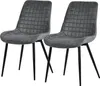 Two gray upholstered chairs with black metal legs are shown against a white background. Náhľad obrázku produktu