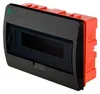 Aufputz und Unterputz / Sicherungskasten / Verteilerkasten / IP 40 / 1-Reihig für 12 Module / mit PE-/N-Klemmen / modernes schwarz Voir les images du produit