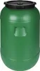 A green barrel with a black lid, shown from the front. Produktbild-Vorschau