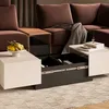 Couchtisch Ekko , Kaschmir und Schwarz, 90-169.5cm Produktbild-Vorschau 2