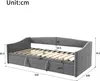 A diagram of a gray daybed with dimensions indicated by lines and numbers. Produktbild-Vorschau