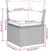 5-tlg. Garten-Sofagarnitur mit Kissen Grau Poly Rattan Produktbild-Vorschau 4
