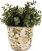 Clayre & Eef Doniczka Ø 13x12 cm beżowo-żółta ceramiczna Podgląd zdjęcia produktu 2