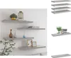 vidaXL Plovoucí police 4 ks. Betonově šedá 80x23,5x3,8 cm Náhled obrázku produktu 1