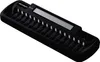 A black battery charger with multiple slots for batteries. Produktbild-Vorschau