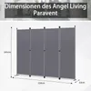 Angel Living Paravent 4 Teilig Klappbar Raumteiler Produktbild-Vorschau 5