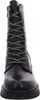 A front view of a black lace-up boot. Produktbild-Vorschau