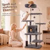 Arbre à chat COSTWAY, 170 cm, avec cachette, surface de Voir les images du produit 4