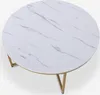 Wohnzimmertisch modern rund 90cm aus Metall Marmoreffekt Produktbild-Vorschau 7