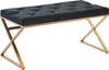 Lavica zamatová čierna 90x46x44 cm predsieň čalúnená lavica Náhľad obrázku produktu 1