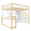 Lit mezzanine 140 x 200 cm en pin, structure en bois avec Voir les images du produit 9