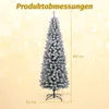 A flocked artificial Christmas tree with dimensions indicated. Náhľad obrázku produktu