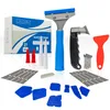 A collection of silicone removal tools and accessories, including scrapers, nozzles, and blades, arranged on a white background. Produktbild-Vorschau