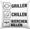Trendation - Grill Deko-Kissen mit Füllung 40x40 Geschenk Produktbild-Vorschau 1