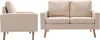 vidaXL 2-tlg. Sofagarnitur Stoff Creme Produktbild-Vorschau 8