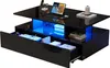 OKWISH Table Basse Moderne avec LED et 2 Tiroirs, Panneau Voir les images du produit 10