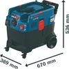 A Bosch wet/dry vacuum cleaner with dimensions indicated. Anteprima dell’immagine prodotto